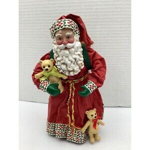 Possible Dreams Clothtique TEDDY LOVE Santa Figurine 10” 1994